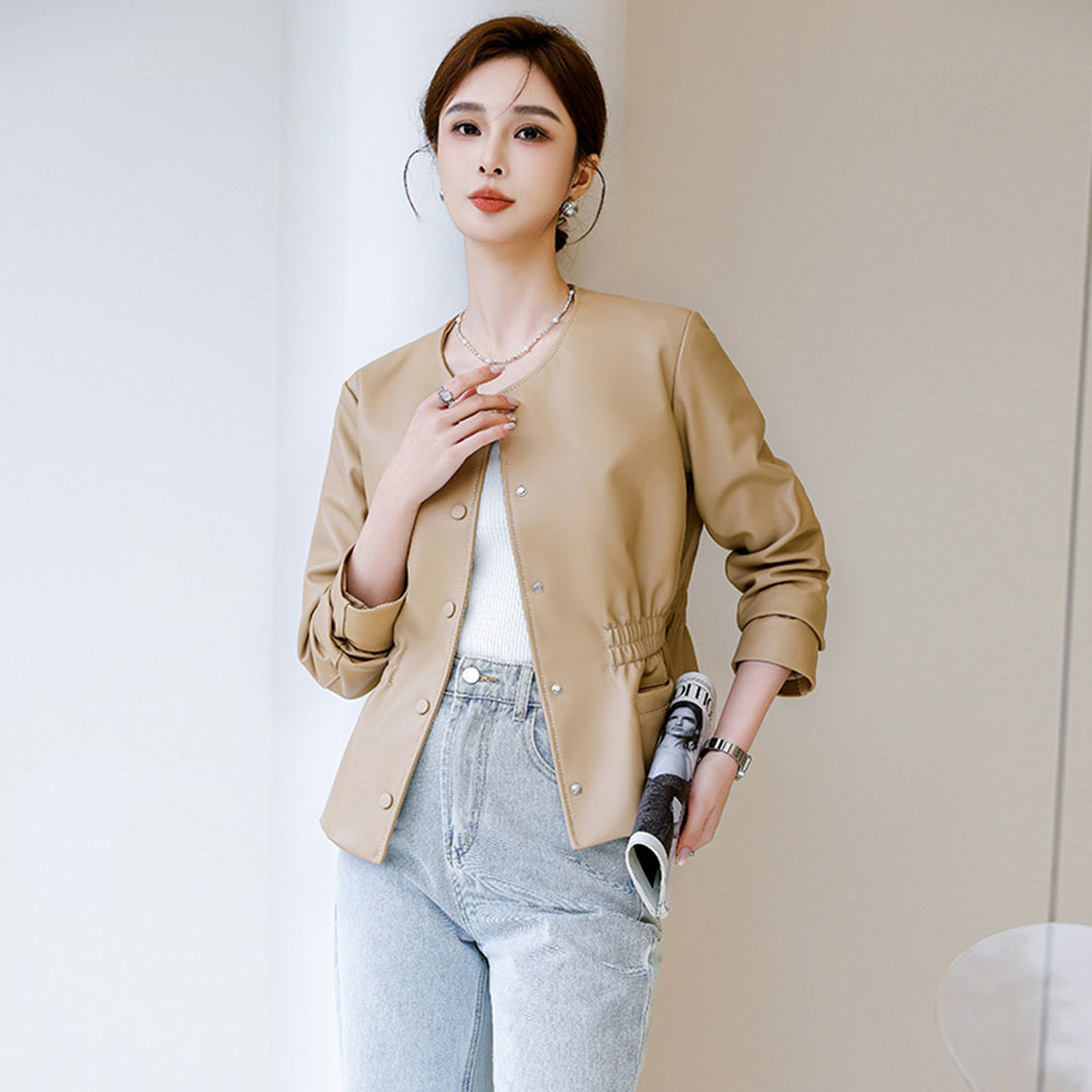 Leather Work Jacket Women'S - Офисная куртка из искусственной кожи, женская