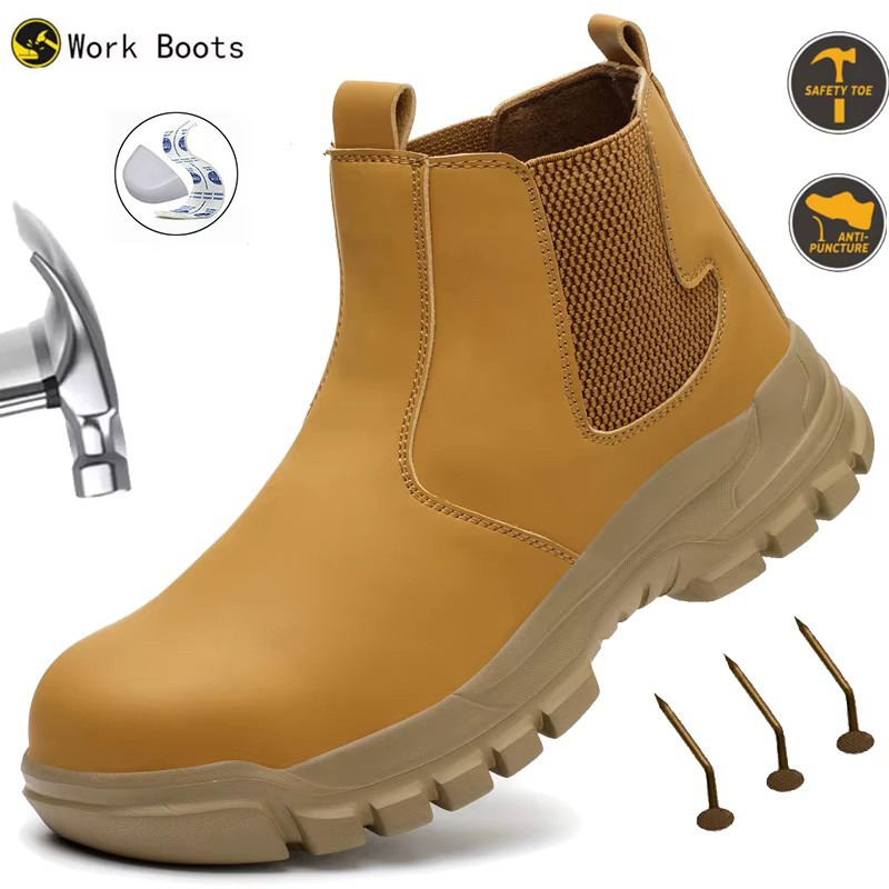 Leather Work Flats - Водонепроницаемые мужские защитные рабочие ботинки, обувь