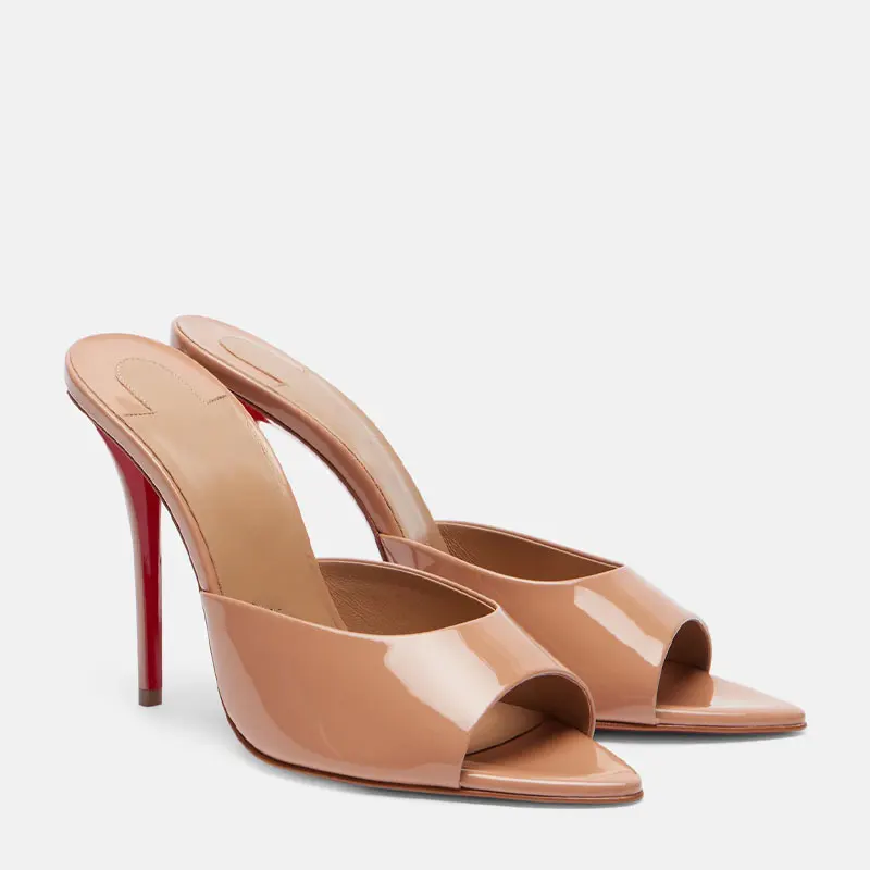 Leather Work Heels - Новые женские римские сандалии с острым