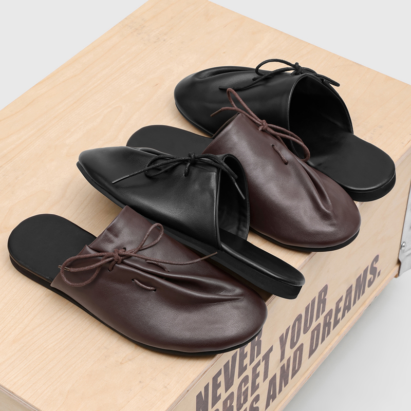 Leather Work Flats - Новые модные удобные мужские полутапочки с