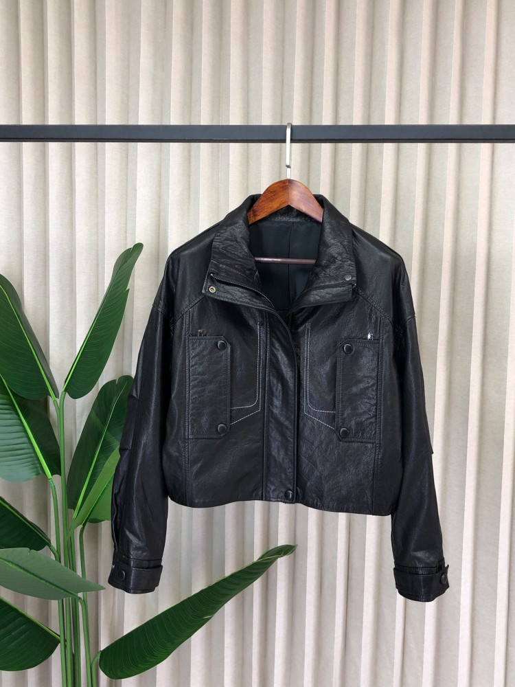 Модная женская свободная корот – обзор и цена Leather Work Jacket Women'S