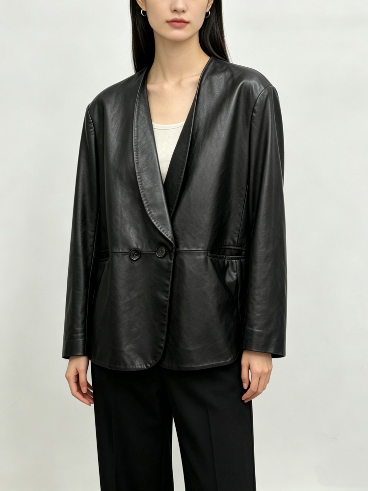 Модный женский пиджак свободно – обзор и цена Leather Work Jacket Women'S