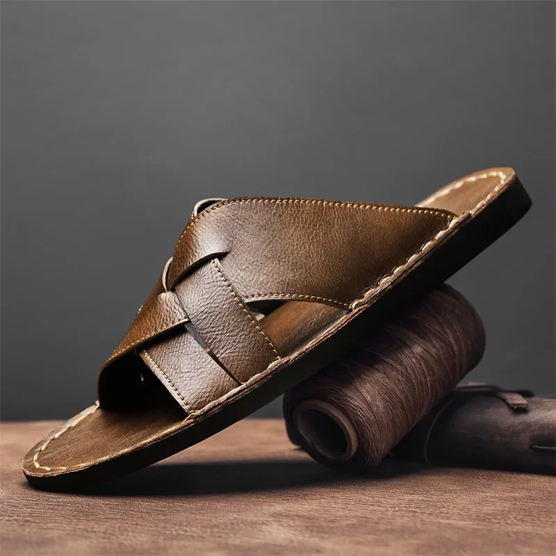 Мужские повседневные сандалии  – обзор и цена Leather Work Flats