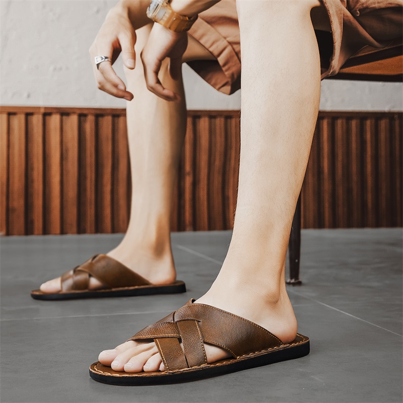 Мужские повседневные сандалии  – обзор и цена Leather Work Flats