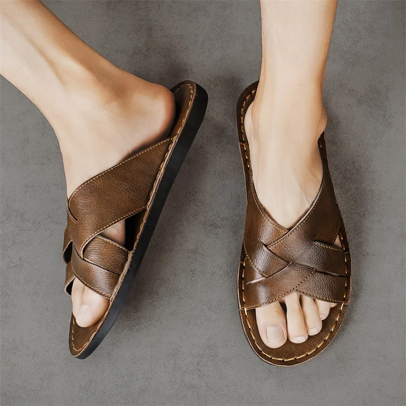Мужские повседневные сандалии  – обзор и цена Leather Work Flats