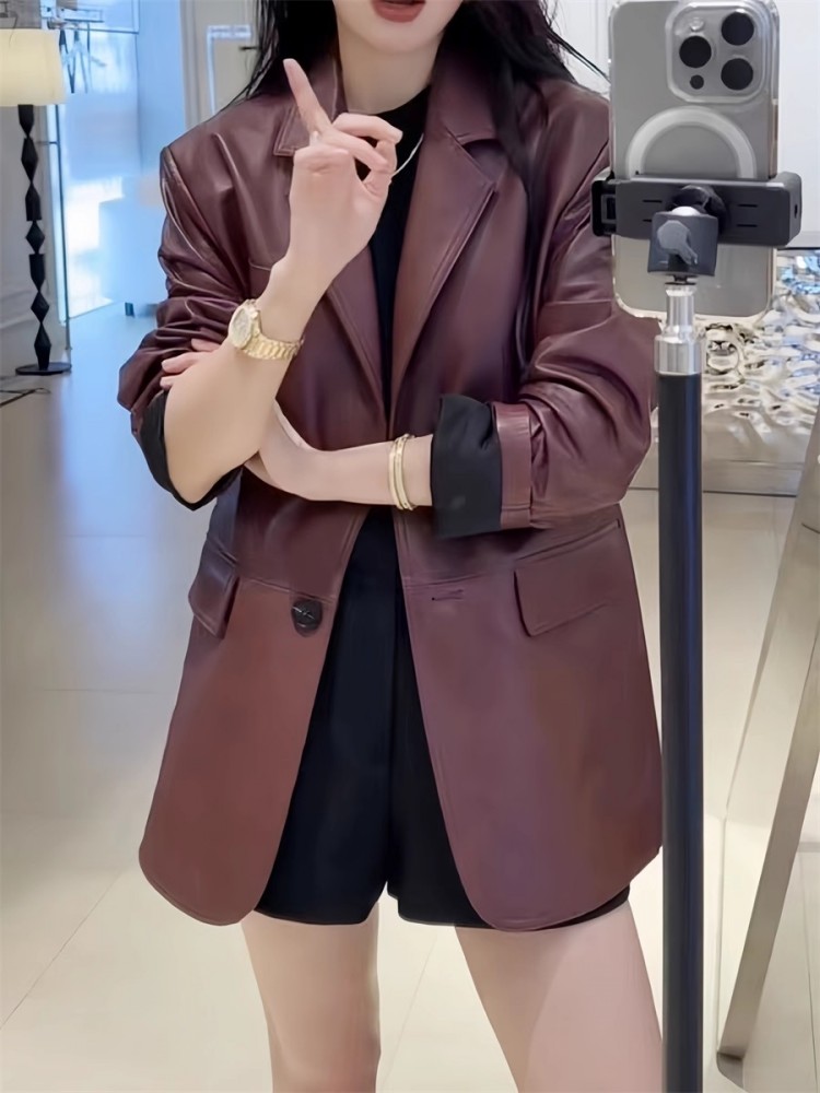 Осенний офисный женский рабочи – обзор и цена Leather Work Jacket Women'S