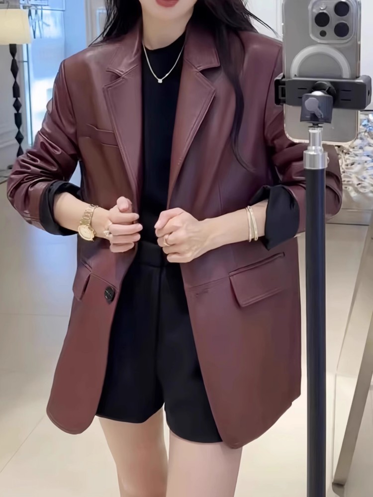 Осенний офисный женский рабочи – обзор и цена Leather Work Jacket Women'S