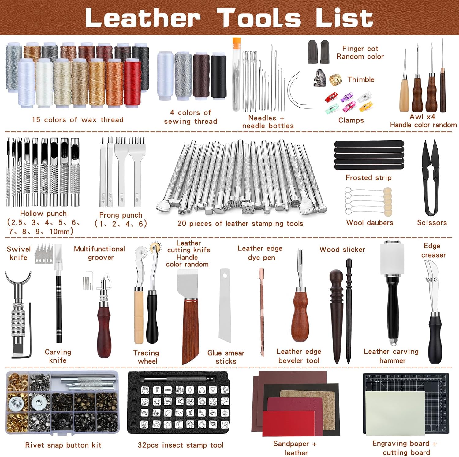 Набор инструментов для работы  – обзор и цена Leatherwork Tool Kit