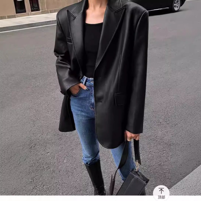Осень-зима, деловой пиджак из  – обзор и цена Leather Work Jacket Women'S