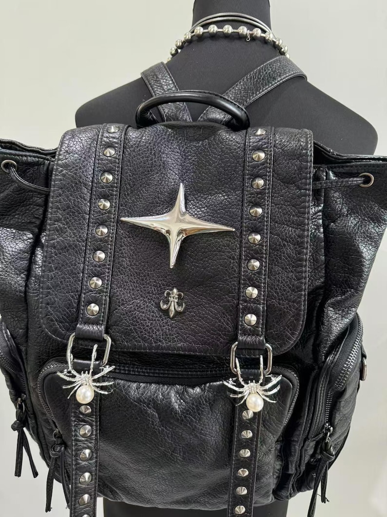Готическая панк-сумка из искус – обзор и цена Leatherwork Rivets