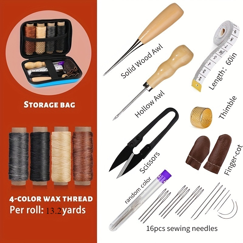 Набор для шитья кожи, комплект – обзор и цена Leatherwork Tool Kit