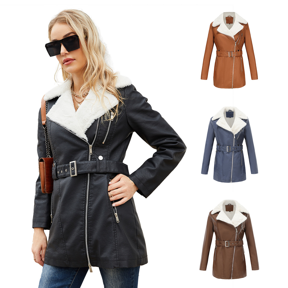 Пальто из искусственной кожи,  – обзор и цена Leather Work Jacket Women'S