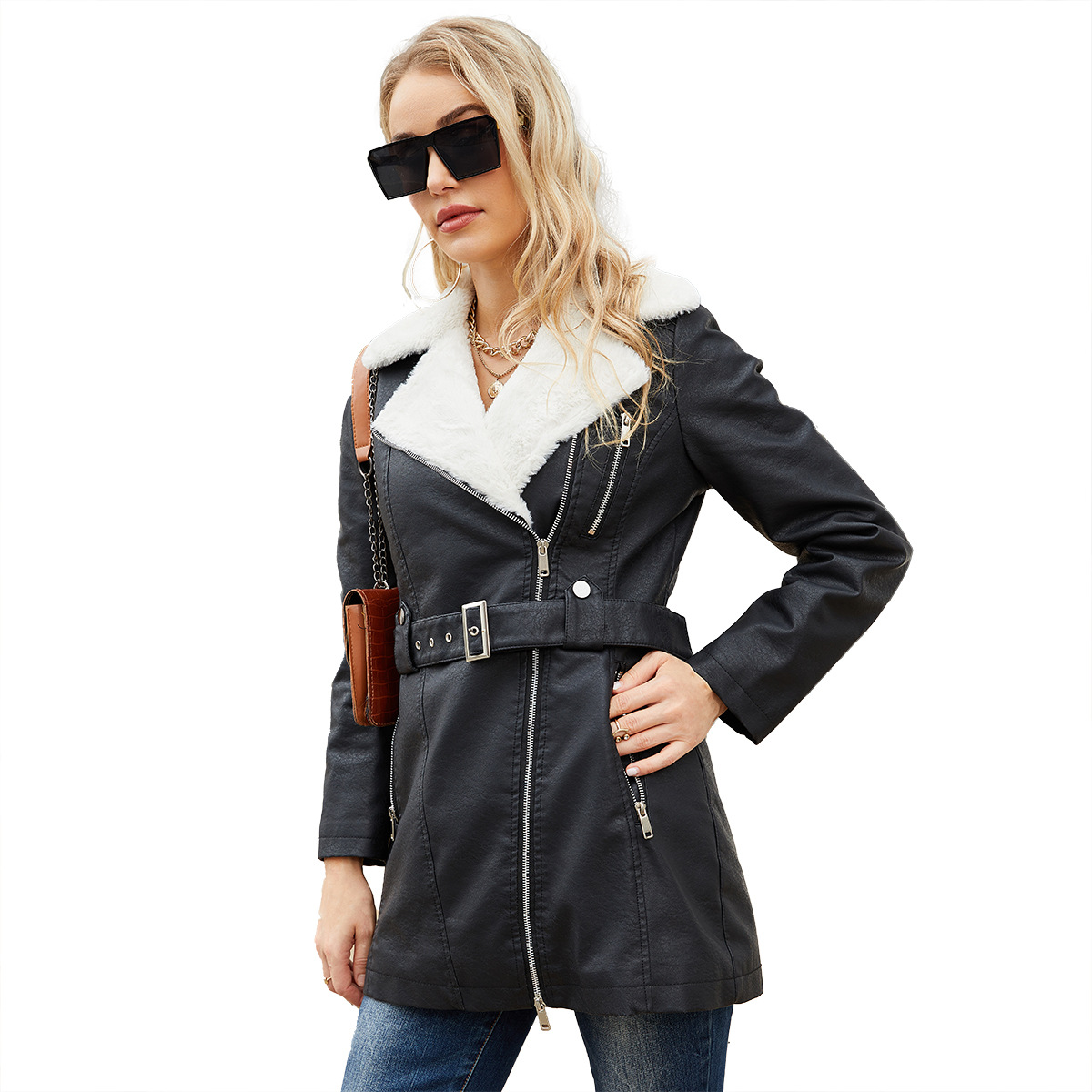 Пальто из искусственной кожи,  – обзор и цена Leather Work Jacket Women'S